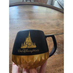 Walt Disney World 50th Anniversary Black & Gold Starbucks Mug Coffee Cup NEW